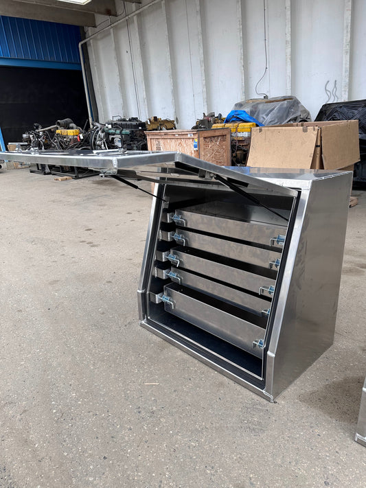 Custom Service Truck Boxes with Shelves and Trays to Your Specs