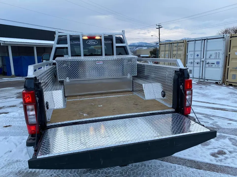 Ford work truck aluminum and treated plywood box liner