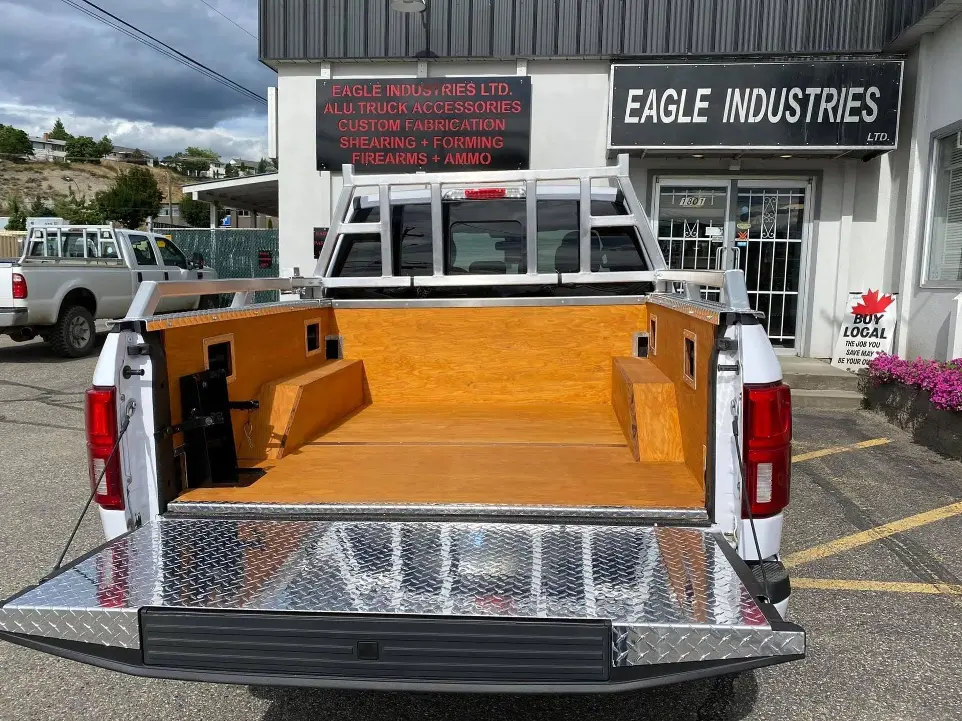 Plywood and aluminum box liner for work trucks